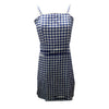 Women Summer Dress Plaid Strappy Sleeveless Backless High Waist Slim Fit Dresses NGD88