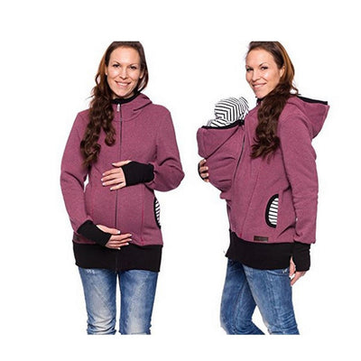 Keep Warm Baby Carrier Kangaroo Hoodie Winter Maternity Hoody Outerwear Coat for Pregnant Women Carry Baby Pregnancy Clothing