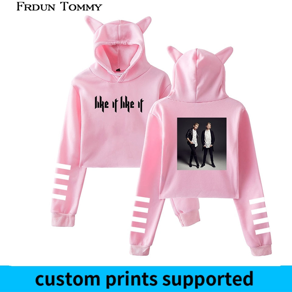 Frdun Tommy Marcus & Martinus Cat Ear Women Sexy Sweatshirt New Hoodies Long Sleeve Fashion Harajuku Kpop Casual Clothes