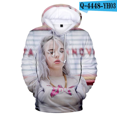 Comfortable Billie Eilish Suitable Billie Eilish 3D Hoodies Children Men women 3D boys girl kids 3D Hooded pullovers Sweatshirts