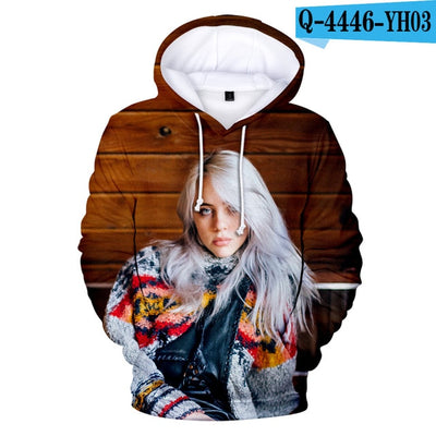 Comfortable Billie Eilish Suitable Billie Eilish 3D Hoodies Children Men women 3D boys girl kids 3D Hooded pullovers Sweatshirts