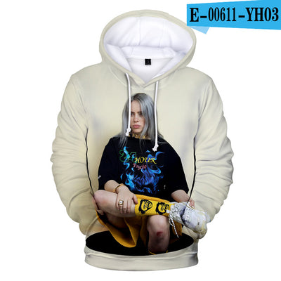 Comfortable Billie Eilish Suitable Billie Eilish 3D Hoodies Children Men women 3D boys girl kids 3D Hooded pullovers Sweatshirts