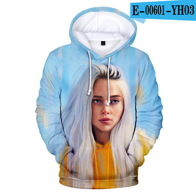 Comfortable Billie Eilish Suitable Billie Eilish 3D Hoodies Children Men women 3D boys girl kids 3D Hooded pullovers Sweatshirts