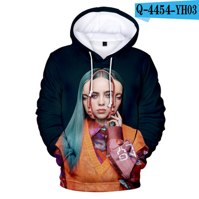 Comfortable Billie Eilish Suitable Billie Eilish 3D Hoodies Children Men women 3D boys girl kids 3D Hooded pullovers Sweatshirts