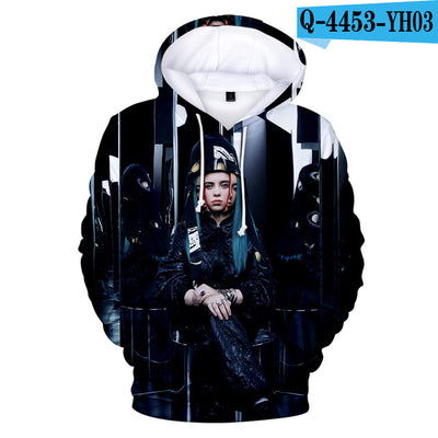 Comfortable Billie Eilish Suitable Billie Eilish 3D Hoodies Children Men women 3D boys girl kids 3D Hooded pullovers Sweatshirts