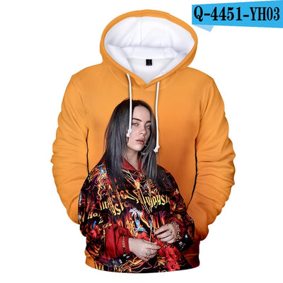 Comfortable Billie Eilish Suitable Billie Eilish 3D Hoodies Children Men women 3D boys girl kids 3D Hooded pullovers Sweatshirts