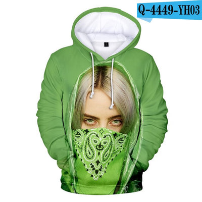 Comfortable Billie Eilish Suitable Billie Eilish 3D Hoodies Children Men women 3D boys girl kids 3D Hooded pullovers Sweatshirts