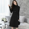 Ladies Winter Wool Dresses 2019 Autumn Casual Long Turtleneck Cashmere Knitted Sweater Dress Women Elegant Woolen Dress Plus Siz