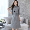 Ladies Winter Wool Dresses 2019 Autumn Casual Long Turtleneck Cashmere Knitted Sweater Dress Women Elegant Woolen Dress Plus Siz